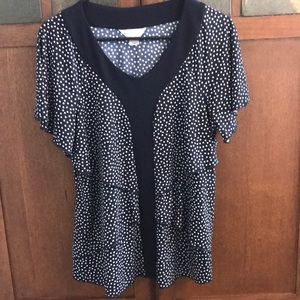 Blue with white dots blouse